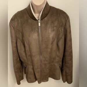 $120 NWT New York & Company Faux Shearling Moto Jacket XL